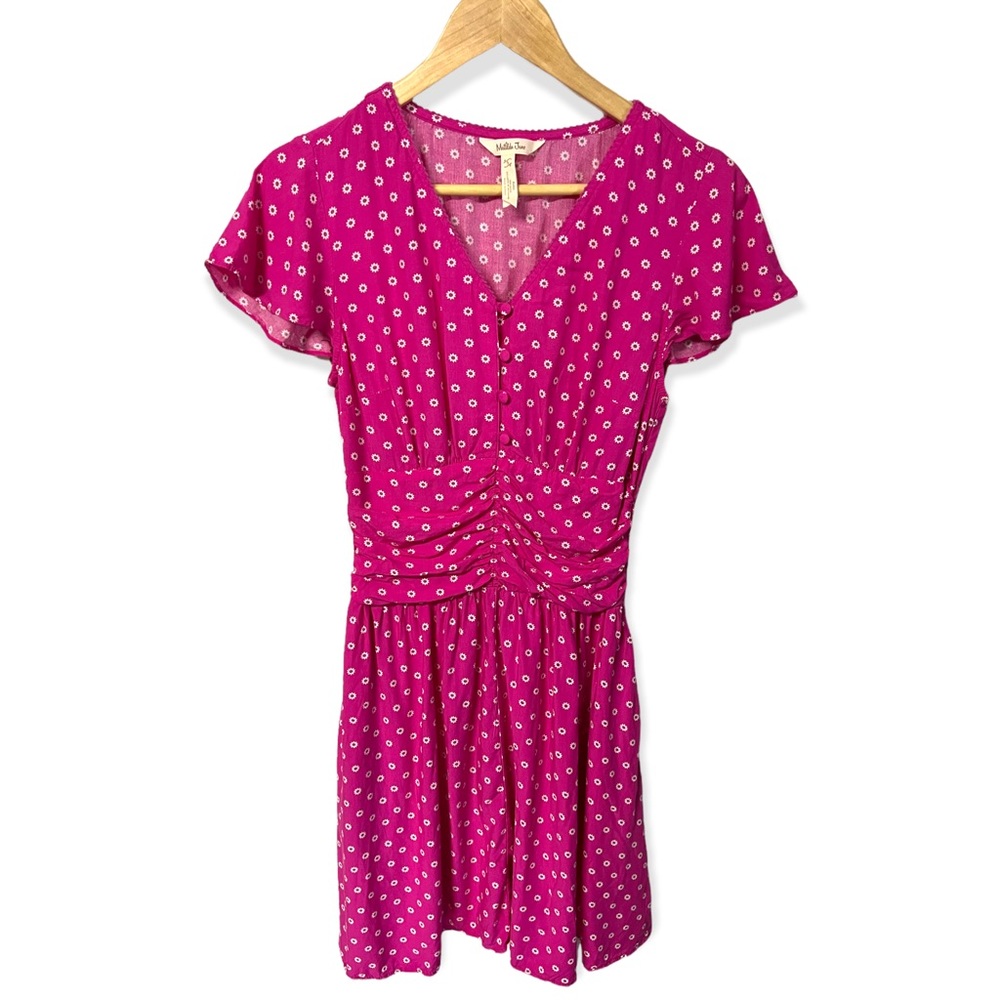 Matilda Jane "Moxie" girly sheered pink floral mini dress